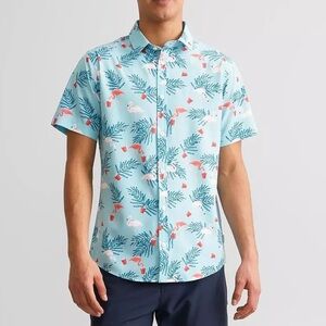 NWOT Department Solo Flamingo Performance Stretch Shirt